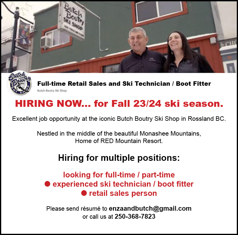 Butch Boutry Ski Shop Job Opportunities